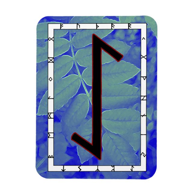 Íman Eihwaz Viking Rune Magnet - Perseverança Centrada! (Vertical)