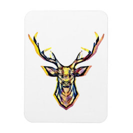 Íman Ein Hirschkopf als buntes Bild im Aquarell Stil