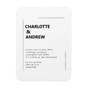 Íman Einladung Hochzeit Einladung, mínimo e moderno