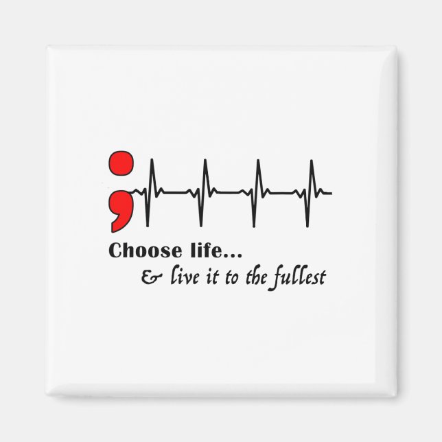 Íman Ekg Semicolon Prevenção de Consciência Suicida (Frente)