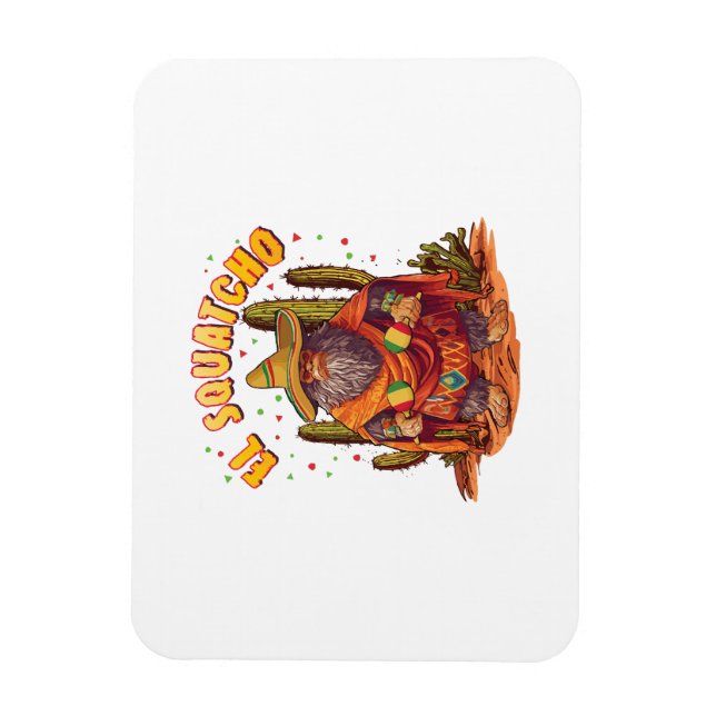 Íman El Squatcho Bigfoot com Maraca, Sombrero e Ponc (Vertical)