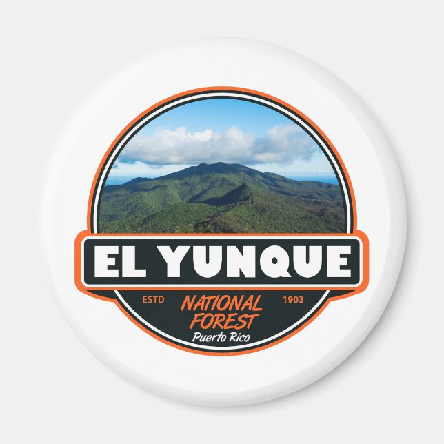 Íman El Yunque National Forest Porto Rico Emblem (Frente)