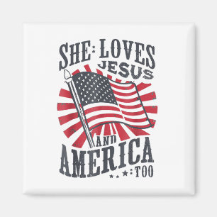 Íman Ela Ama Jesus E a América Também Bandeira Dos EUA