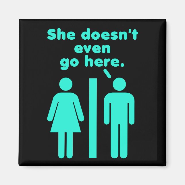 Íman Ela nem vai aqui preto azul (Frente)