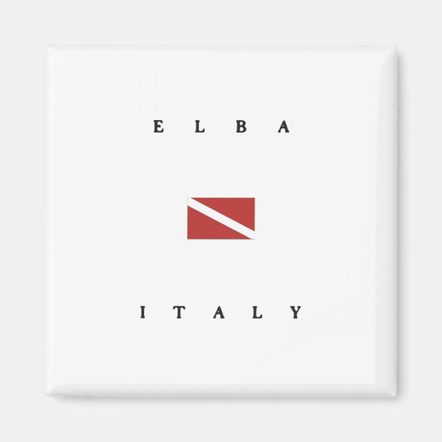 Íman Elba Italy Scuba Dive Flag (Frente)