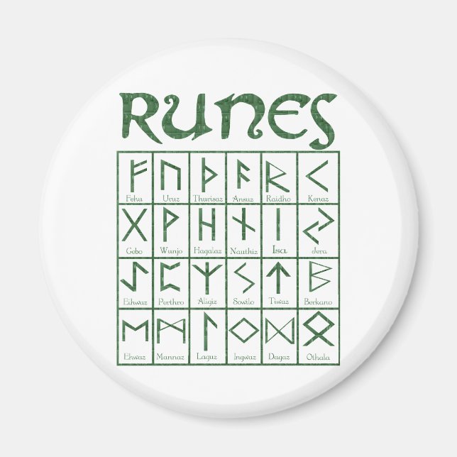 Íman Elder Futhark Runes (Frente)