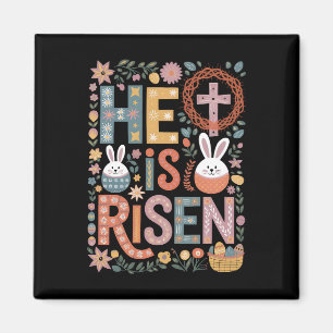 Íman Ele é o Jesus Ressuscitado Floral Coelhinho da Pás