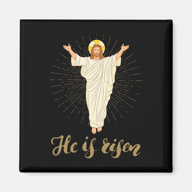 Íman Ele É Risen Rizzin Páscoa Jesus Fé Cristão (Frente)