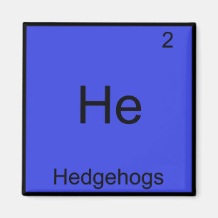 Íman Ele- Hedgehogs - Símbolo de Elemento Químico Eng