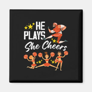 Íman Ele joga Ela torce Futebol Filho Cheerleader Torci