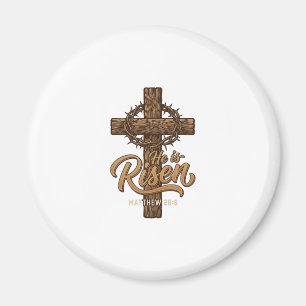 Íman Ele Ressuscitou Cruz Coroa de Espinhos Camiseta Cr