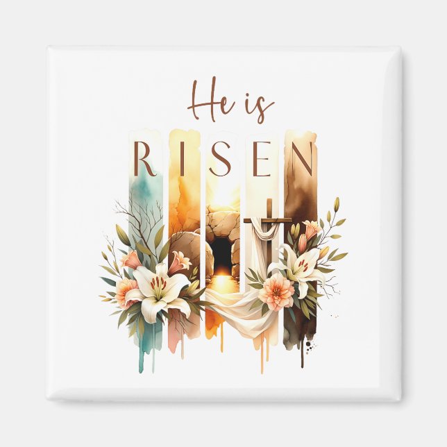 Íman Ele Ressuscitou Cruz Cristã Jesus Versículo Bíblic (Frente)