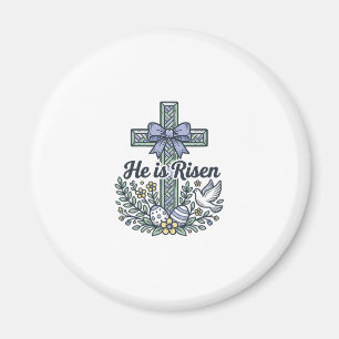 Íman Ele Ressuscitou Cruz de Páscoa Vetor Vintage