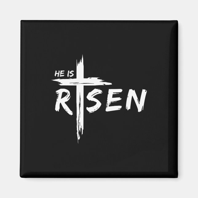 Íman Ele Ressuscitou Cruz Jesus Religioso Dia de Páscoa (Frente)