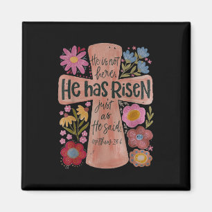 Íman Ele Risen Christian Páscoa Boho Floral