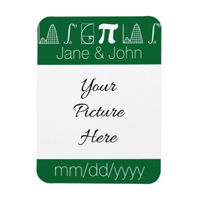 Íman Ele se adiciona ao ímã verde Save-the-Date (Vertical)