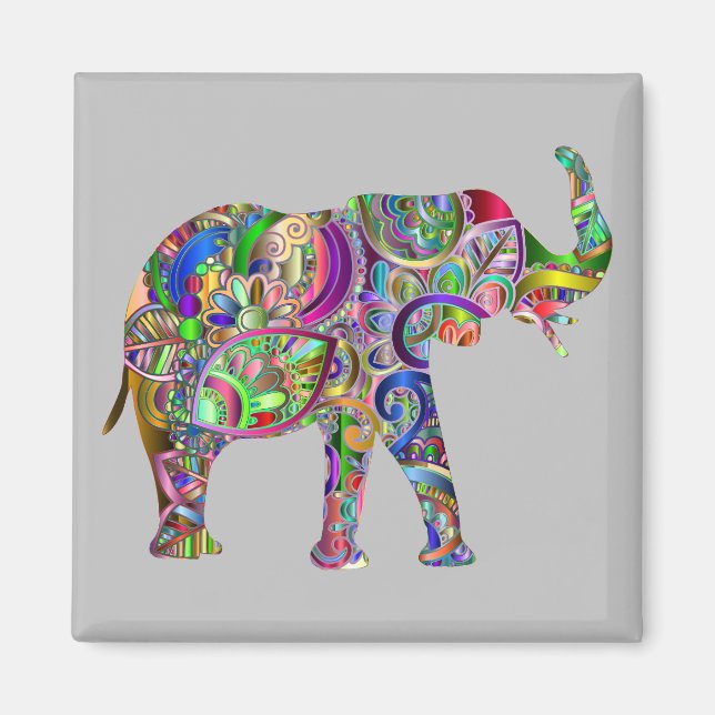 Íman Elefante Abstrato vibrante (Frente)