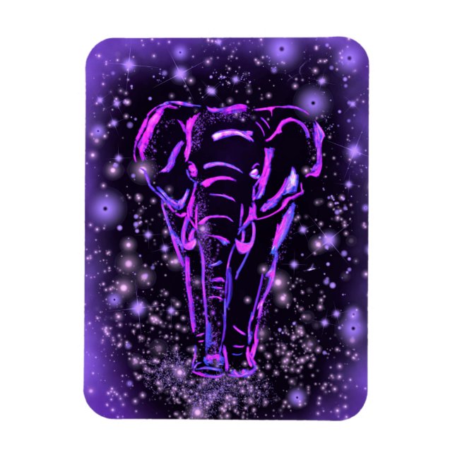 Íman Elefante Andando À Noite Estrelada (Vertical)