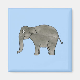 Íman Elefante Asiático, em azul claro.