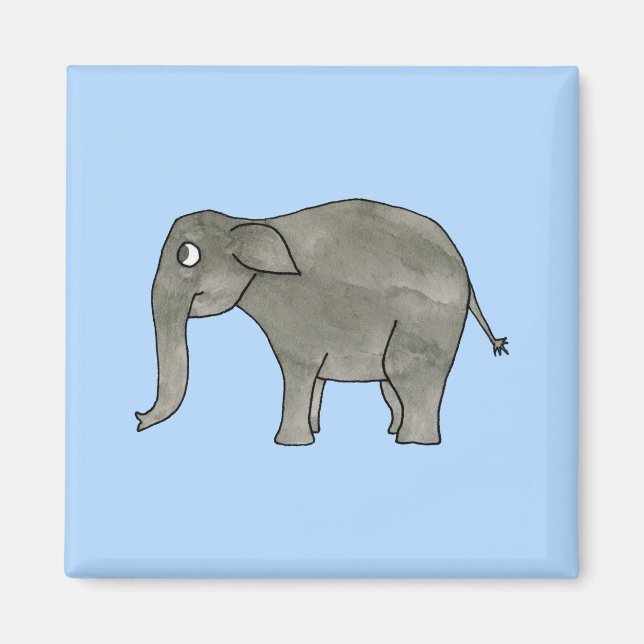 Íman Elefante Asiático, em azul claro. (Frente)