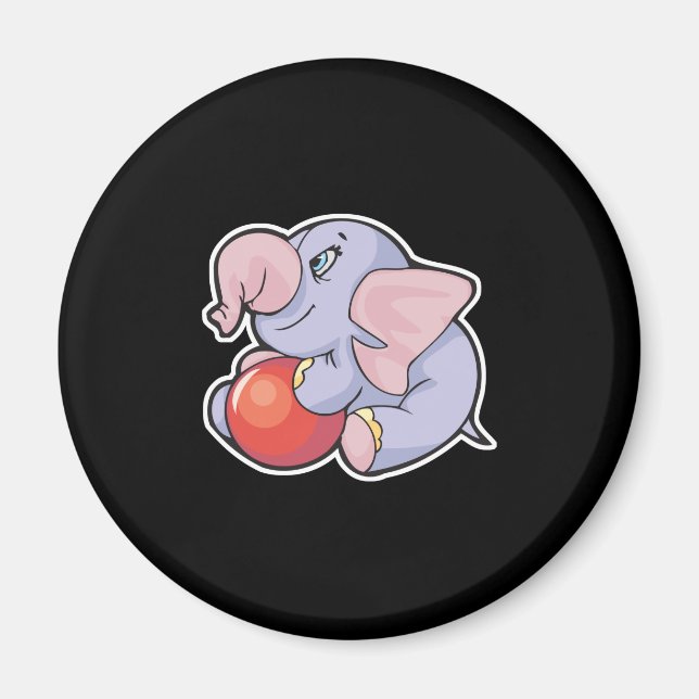 Íman elefante bebê com bola (Frente)
