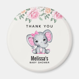 Íman Elefante-Bebê-Cor-de-Rosa e Fronteira de Rosas Mui