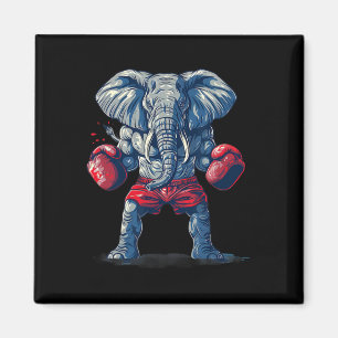 Íman Elefante Boxeando Com Luvas de Boxe Kickboxing Eng