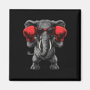 Íman Elefante Boxeando Com Luvas de Boxe Kickboxing Eng