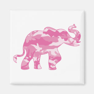 Íman Elefante-Camoflauge-Rosa