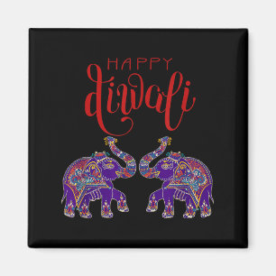 Íman Elefante Colorido Feliz Deepavali Diwali Para Hind