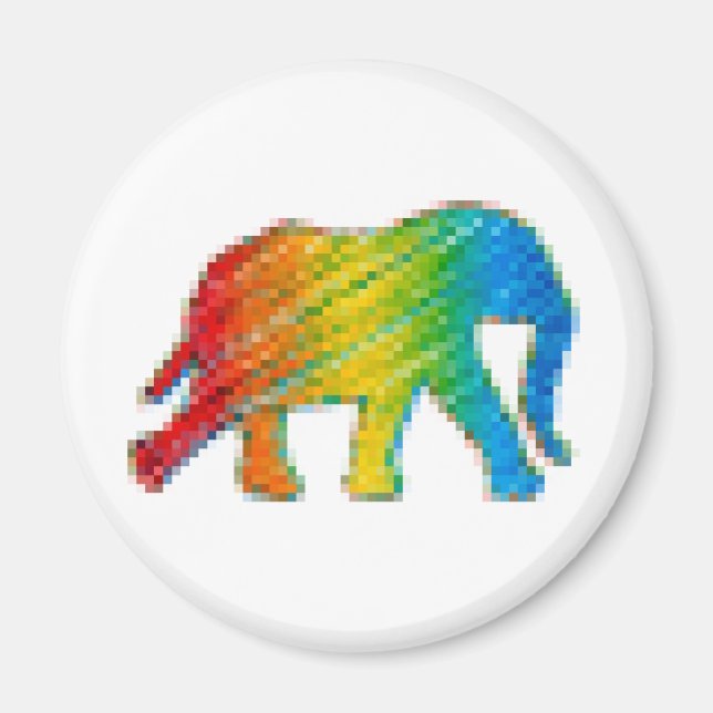 Íman Elefante com Pixels (Frente)