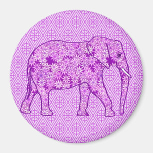 Íman Elefante da flor - roxo ametista