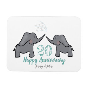 Íman elefante de aniversário de casamento da 20 china