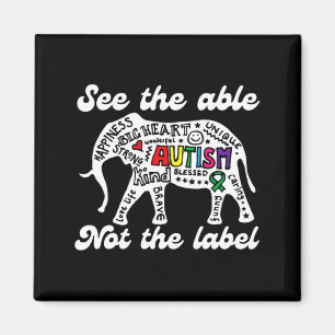 Íman Elefante de Conscientização do Autismo Veja o Capa