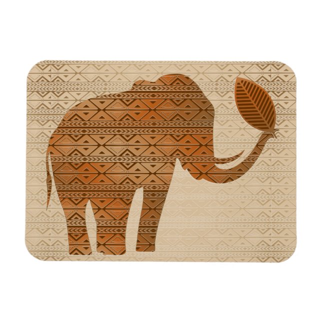 Íman Elefante - Design de Arte Tribal (Horizontal)