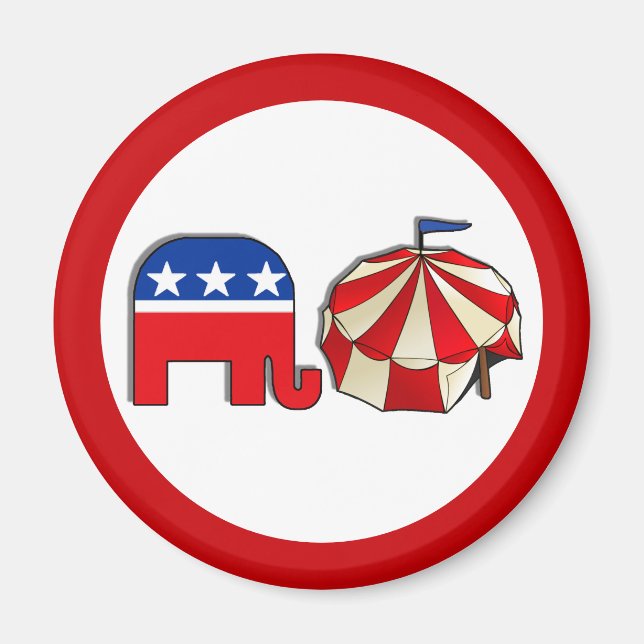Íman Elefante do Circo Republicano e Tent Magnet (Frente)