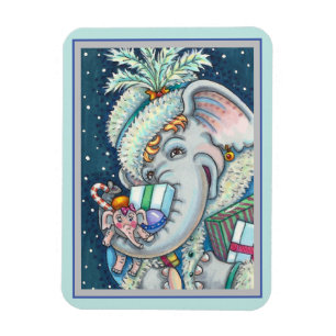 ÍMAN  ELEFANTE DO NATAL, TRISTE DE PRESENTES E BOA CADEI