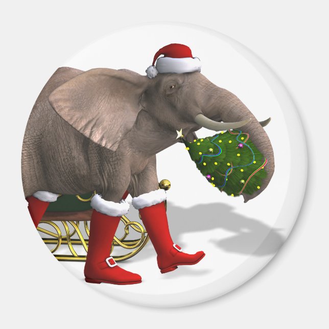 Íman Elefante Doce do Papai Noel (Frente)