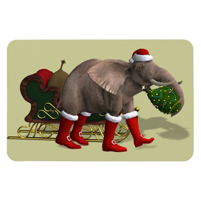 Íman Elefante Doce do Papai Noel (Horizontal)