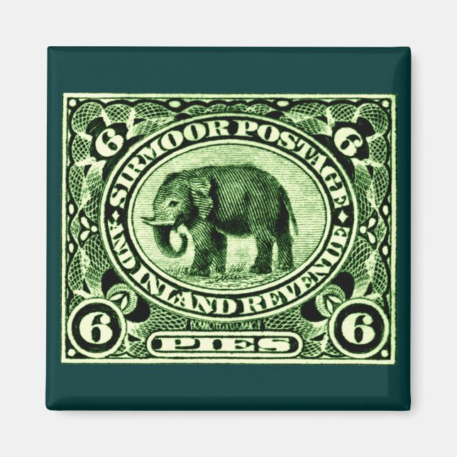 Íman Elefante dos Estados de Princesa Indianos 1895 (Frente)