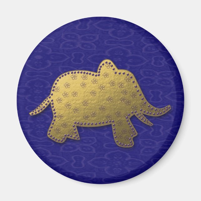 Íman elefante dourado (Frente)