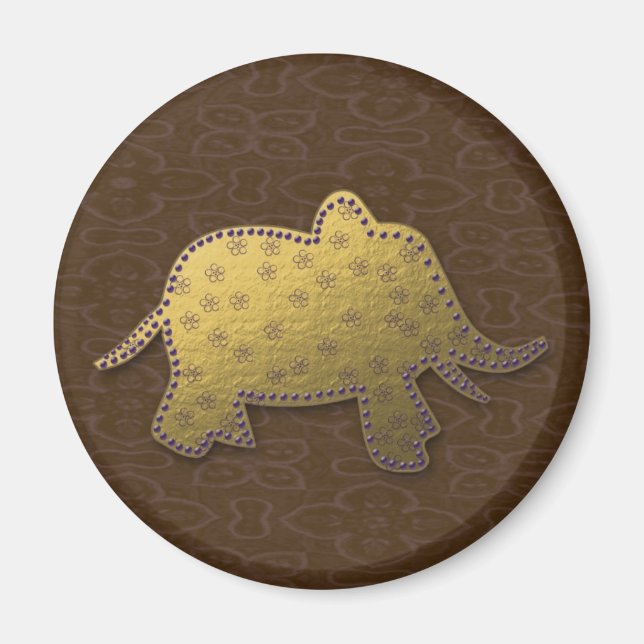 Íman elefante dourado (Frente)