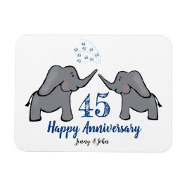Íman elefante fofo do aniversário de casamento do 45º S