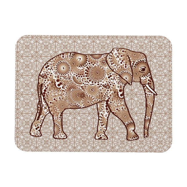 Íman Elefante fratural giratório - castanho e esticado (Horizontal)