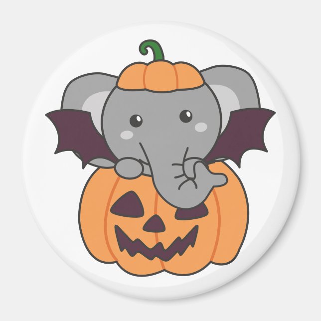 Íman Elefante Halloween Pumpkin Bat Costume (Frente)