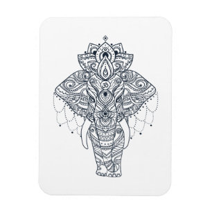 Íman Elefante inspirado no Zentangle