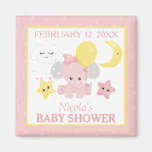 Elefante Menina com estrelas Baby Shower
