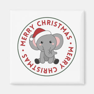 Íman Elefante Natal Neve Animais de inverno Elefantes M
