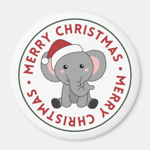 Íman Elefante Natal Neve Animais de inverno Elefantes M
