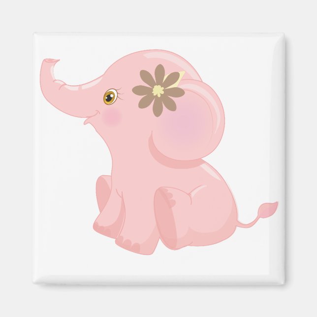 Íman Elefante Rosa Bebida (Frente)